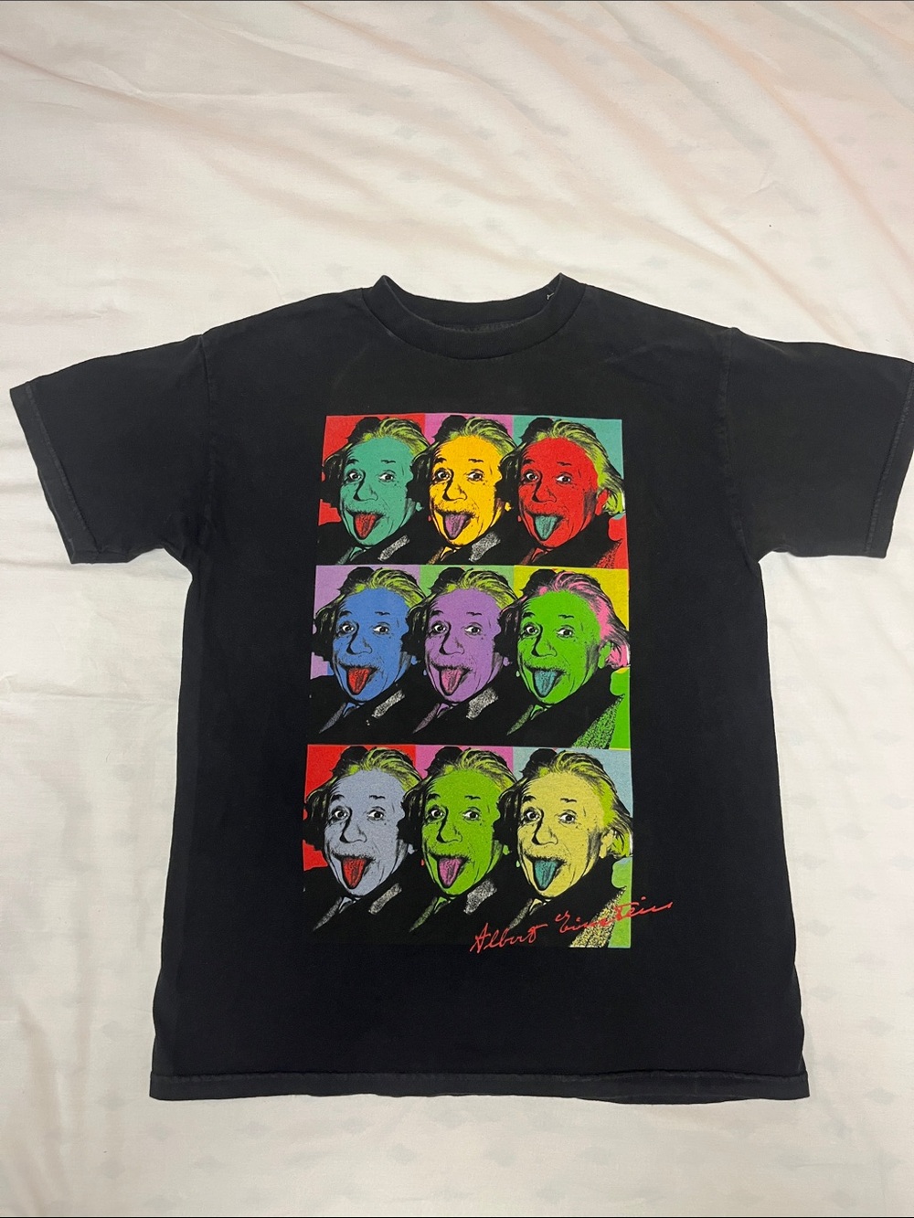 Vintage Warhol style Black Graphic Pop-Art Einstein Short-Sleeve T-Shirt